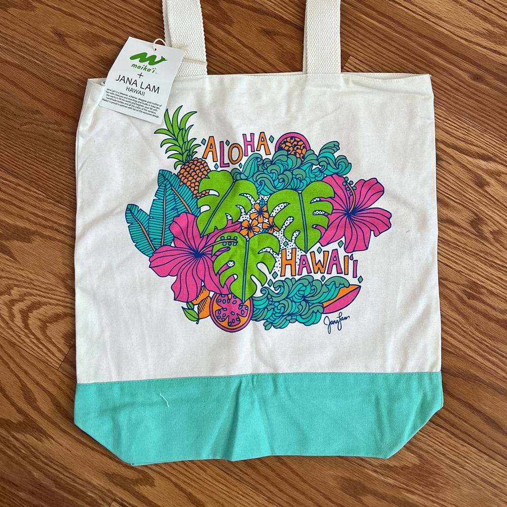 NWT Jana Lam x Foodland Canvas Tote bag and pouch